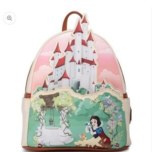 🍎 GREAT GIFT! NWT Loungefly x Disney Snow White Castle Faux Leather Backpack